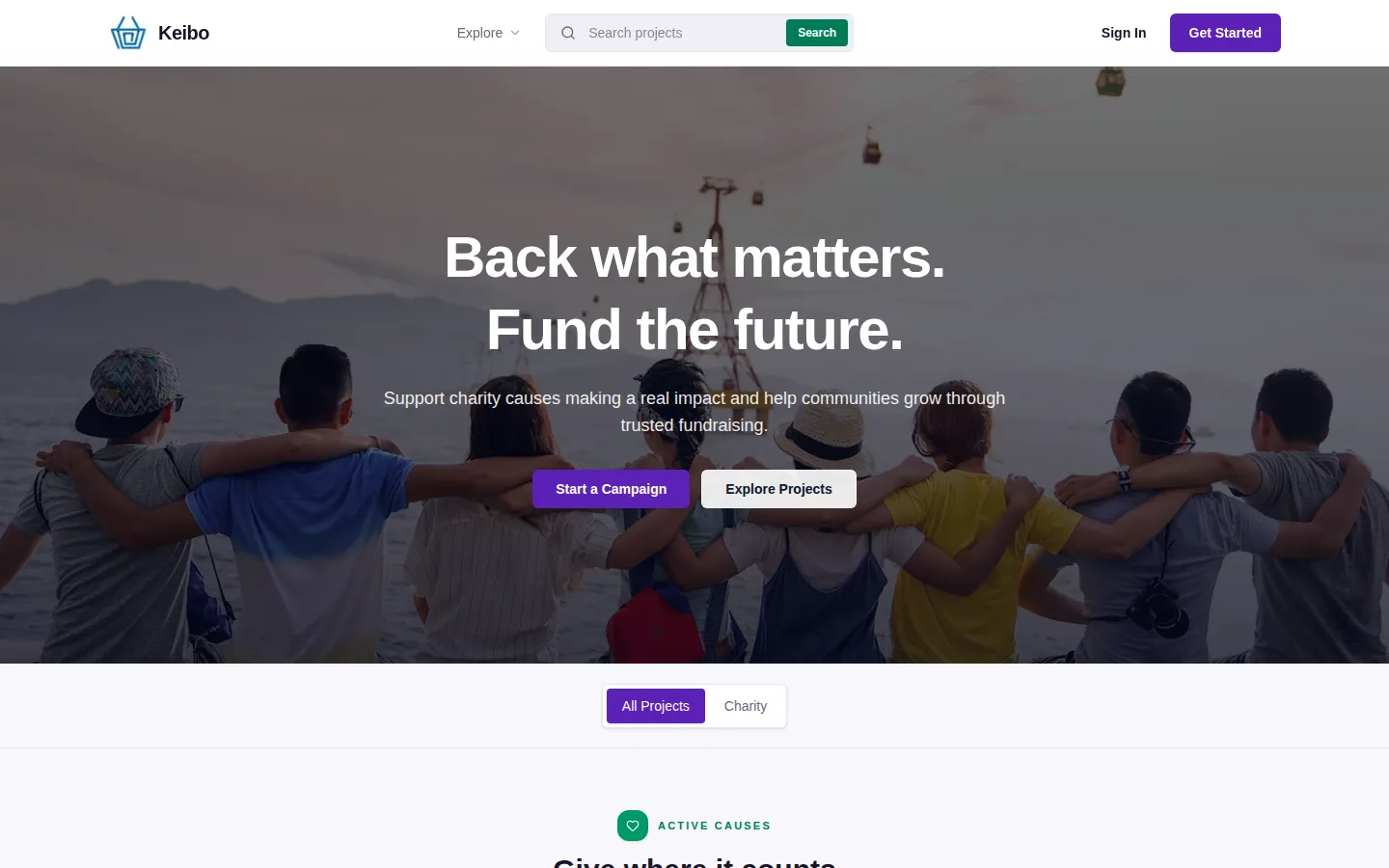 KEIBO crowdfunding application
